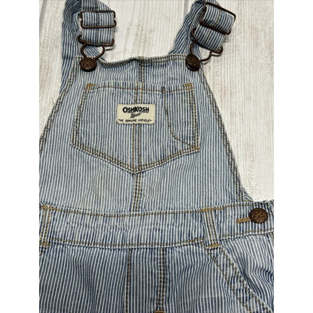 Oshkosh BGosh Boys Girls Overalls 24 Months Vestbak Railroad Striped one piece